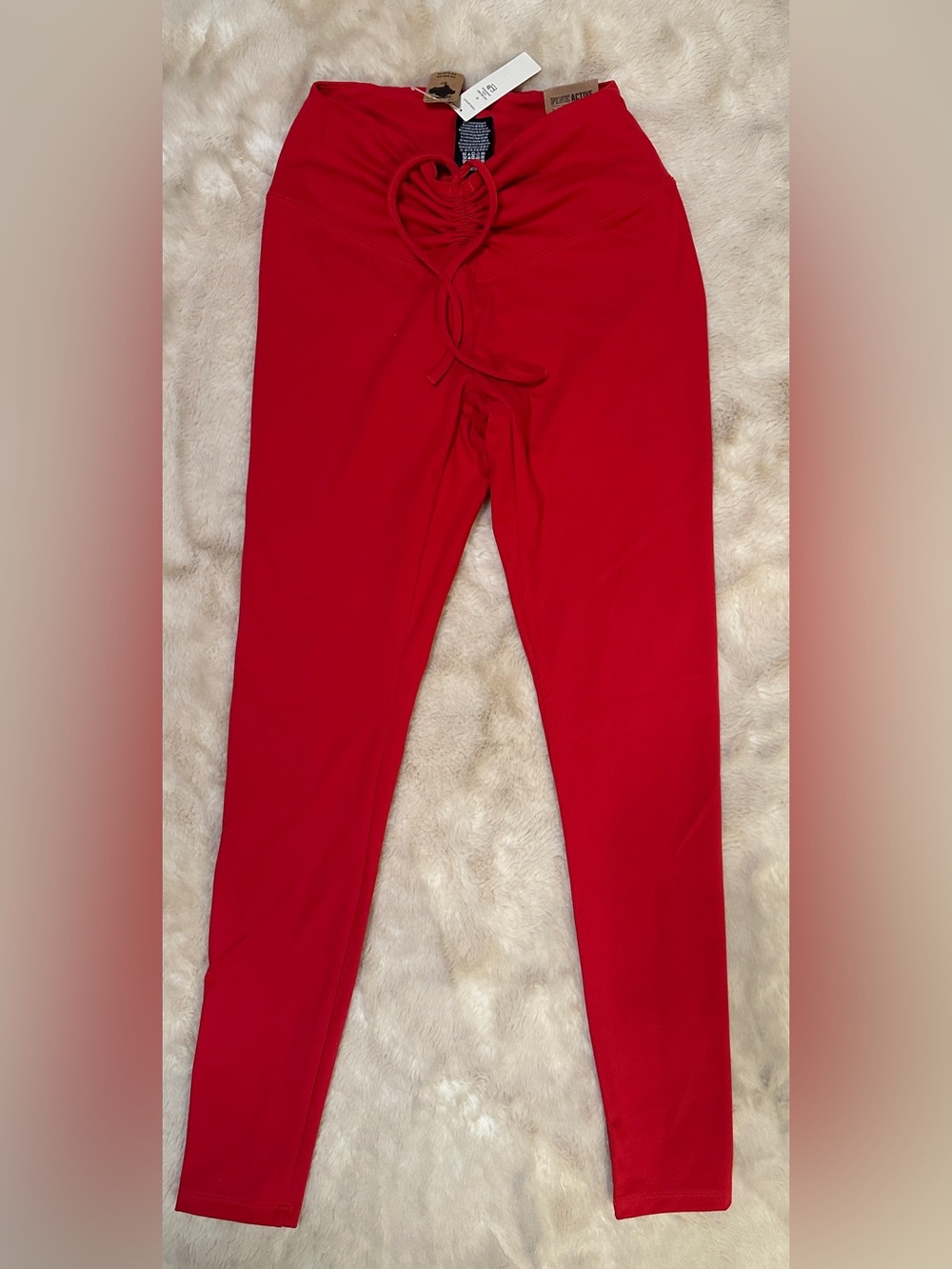 PINK Victoria’s Secret Active Ultimate Ruched V Leggings Red S NWT